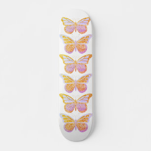 Schmetterlinge Lila Gold Glanz Skateboard