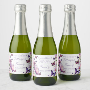 Schmetterlinge lila Hochzeitsdusche Geschenk  Schaumweinetikett