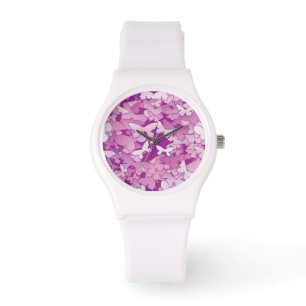 Schmetterlinge, lila, Lavendel, rosa Armbanduhr