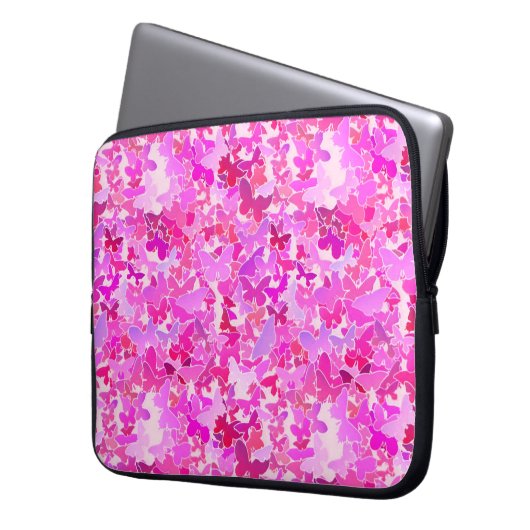Schmetterlinge, lila, Lavendel, rosa Laptopschutzhülle (Vorderseite Links)