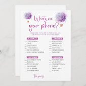 Schmetterlinge Lilac Was auf Ihrer Handyspielkarte Einladung (Vorne/Hinten)