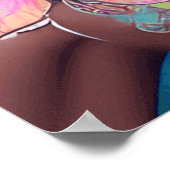 Schmetterlinge Mädchen psychedelische Farben moder Poster (Ecke)