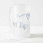 'Schmetterlinge' Mattierte Tasse aus Glas (Vorderseite Links)