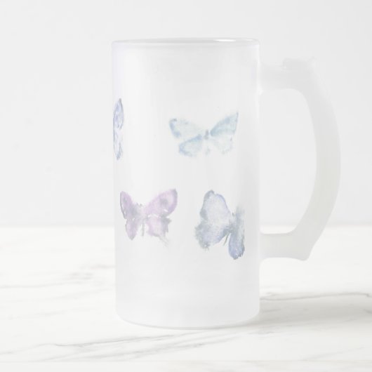 'Schmetterlinge' Mattierte Tasse aus Glas (Rechts)
