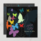 Schmetterlinge, mehrfarbig einladung (Vorne/Hinten)