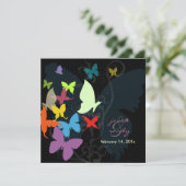 Schmetterlinge, mehrfarbig einladung (Stehend Vorderseite)