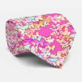 Schmetterlinge, mehrfarbig und tiefrosa krawatte (Gerollt)