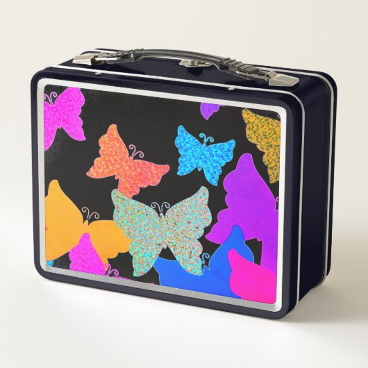 Schmetterlinge Metall Brotdose (Rückseite)