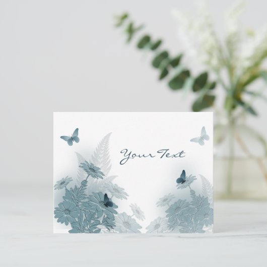 Schmetterlinge & Milchprodukte Postkarte (Stehend Vorderseite)