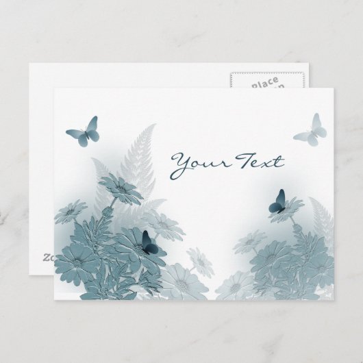 Schmetterlinge & Milchprodukte Postkarte (Vorne/Hinten)