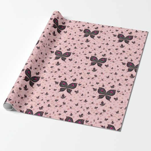 Schmetterlinge mit Ahorn-Blätter Geschenkpapier (Ungerollt)