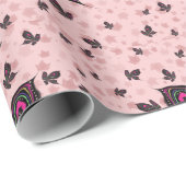 Schmetterlinge mit Ahorn-Blätter Geschenkpapier (Rolleneckpunkt)