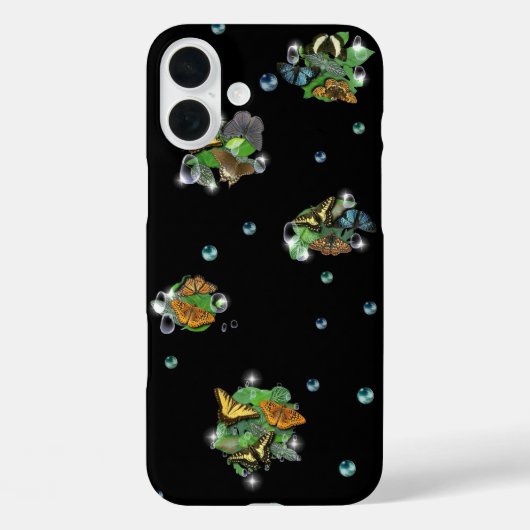 Schmetterlinge mit Blätter Raindrops Stars und Per Case-Mate iPhone Hülle (Rückseite)