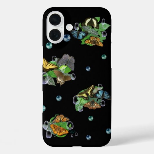 Schmetterlinge mit Blätter Raindrops Stars und Per Case-Mate iPhone Hülle (Rückseite)