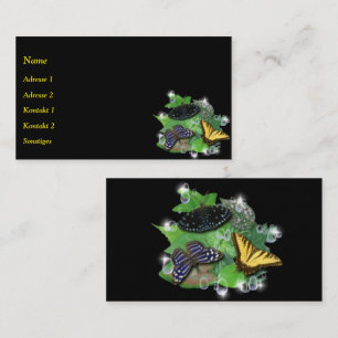 Schmetterlinge mit Blätter Raindrops und Sternen Visitenkarte