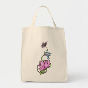 Schmetterlinge mit Blumen-Bio Tragetasche