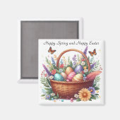 Schmetterlinge mit Eiern im Korbgeflecht Magnet (Vorderseite/Rückseite)