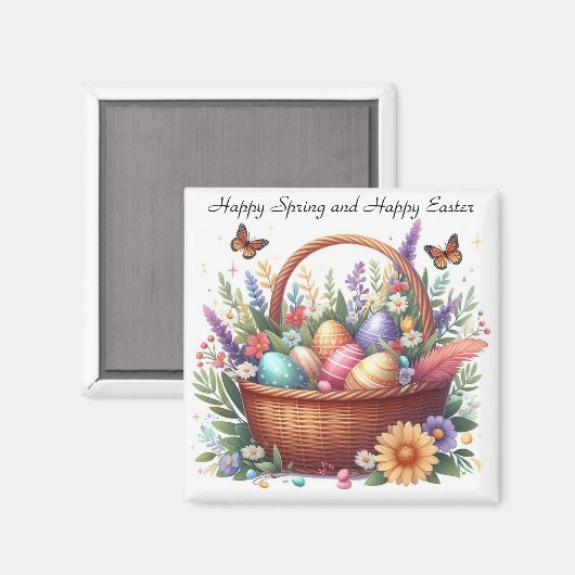 Schmetterlinge mit Eiern im Korbgeflecht Magnet (Vorderseite/Rückseite)