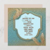 Schmetterlinge mit Haiku von Basho laden Einladung (Vorne/Hinten)