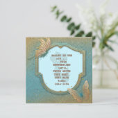 Schmetterlinge mit Haiku von Basho laden Einladung (Stehend Vorderseite)