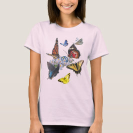 Schmetterlinge mit Kreis Dreieck 26 rev T-Shirt