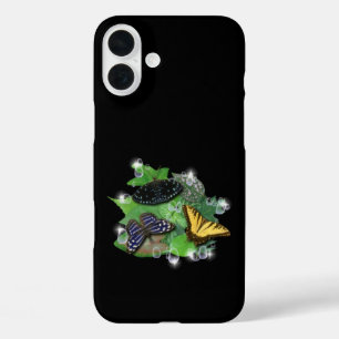 Schmetterlinge mit Leaf Raindrops und Stars iPhone 16 Plus Hülle