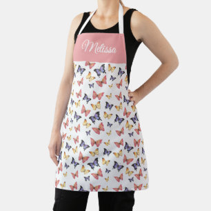 Schmetterlinge mit Namen in Rosa und Lila Schürze