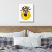 Schmetterlinge mit Sonnenblumen Leinwanddruck (Insitu (Schlafzimmer))