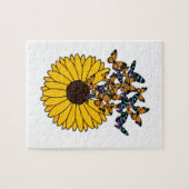 Schmetterlinge mit Sonnenblumen Puzzle (Horizontal)