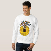 Schmetterlinge mit Sonnenblumen Sweatshirt (Vorne ganz)