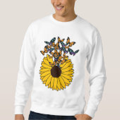 Schmetterlinge mit Sonnenblumen Sweatshirt (Vorderseite)