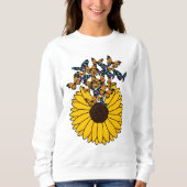 Schmetterlinge mit Sonnenblumen Sweatshirt (Vorderseite)