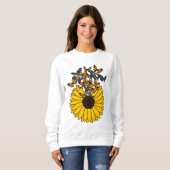 Schmetterlinge mit Sonnenblumen Sweatshirt (Vorne ganz)