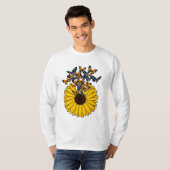 Schmetterlinge mit Sonnenblumen T-Shirt (Vorne ganz)