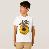 Schmetterlinge mit Sonnenblumen T-Shirt (Vorne ganz)