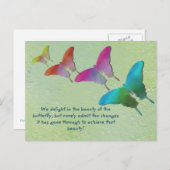 Schmetterlinge mit Sprichwort Postkarte (Vorne/Hinten)