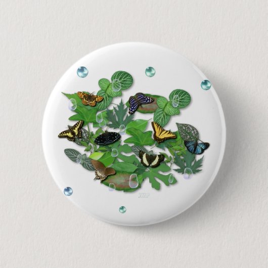Schmetterlinge, mit wem, Regentropfen Perlen Button (Vorderseite)