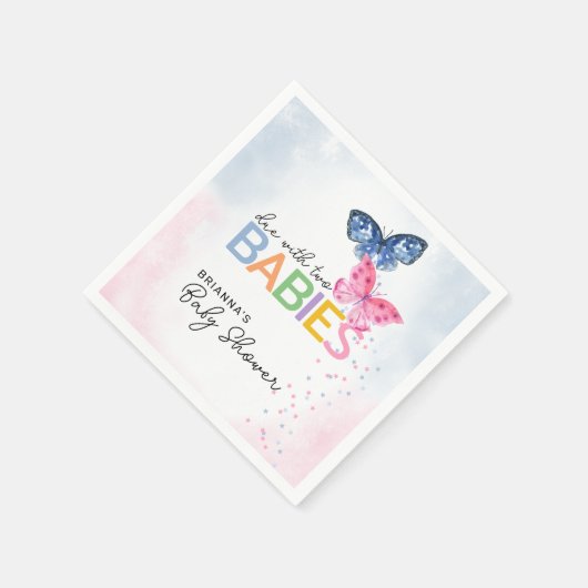 Schmetterlinge mit zwei Babydusche Serviette (Ecke)