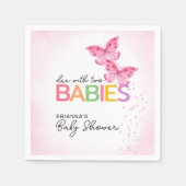 Schmetterlinge mit zwei Mädchen-Babydusche Serviette (Vorderseite)