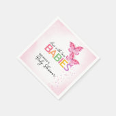 Schmetterlinge mit zwei Mädchen-Babydusche Serviette (Ecke)