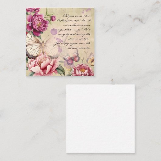 Schmetterlinge Mitteilungskarte (Vorne/Hinten)