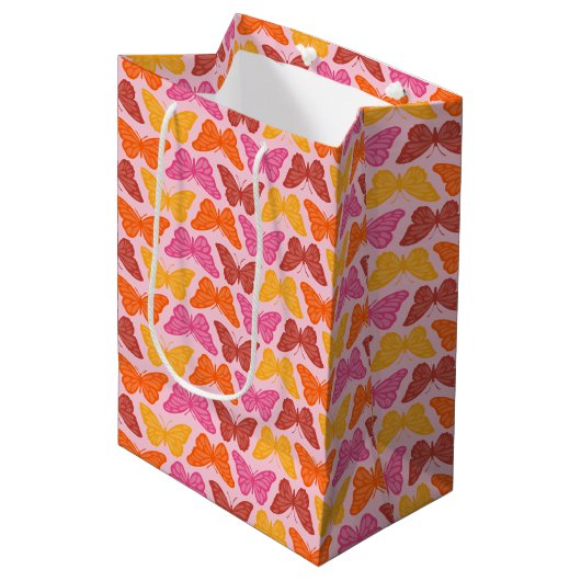 Schmetterlinge Mittlere Geschenktüte (Vorderseite Schrägansicht)