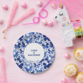 Schmetterlinge Moderne Aquarellfarben Indigo Blue Pappteller (Party)