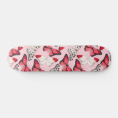 Schmetterlinge Moderne Natur Girly Pink Skateboard (Horizontal)