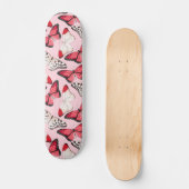 Schmetterlinge Moderne Natur Girly Pink Skateboard (Vorderseite)