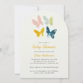 Schmetterlinge moderne neutrale Babydusche Einladung (Vorderseite)