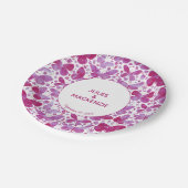 Schmetterlinge Moderne Wasserfarbe Magenta Pink Ho Pappteller (Schrägansicht)