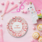 Schmetterlinge Moderne Wasserfarbenkoralle Pink Ho Pappteller (Party)