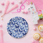 Schmetterlinge Modernes Aquarellblau Pappteller (Party)