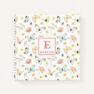 Schmetterlinge Monogramm Notizbuch Journal